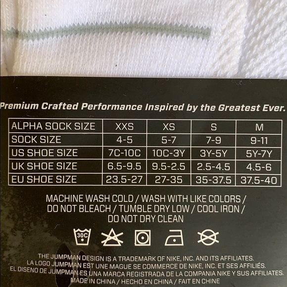 JORDAN CREW 6 pairs socks set white/black/red - Picture 9 of 16